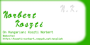 norbert koszti business card